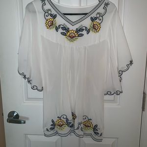 White Embroidered Top